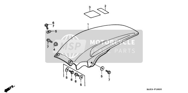 Honda CR125R 1987 Rear Fender for a 1987 Honda CR125R